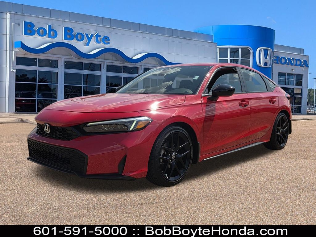 Rallye Red 2025 Honda Civic Hatchback Hatchback Front-Wheel Drive Continuously Variable Transmission
