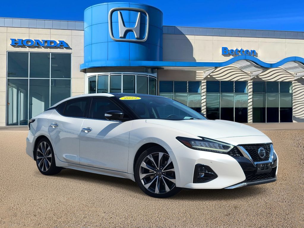 Pearl White Tricoat 2022 Nissan Maxima Sedan Front-Wheel Drive Continuously Variable Transmission