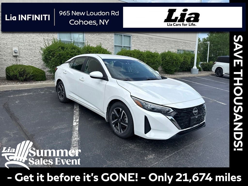 Aspen White Tricoat 2024 Nissan Sentra Sedan Front-Wheel Drive Continuously Variable Transmission