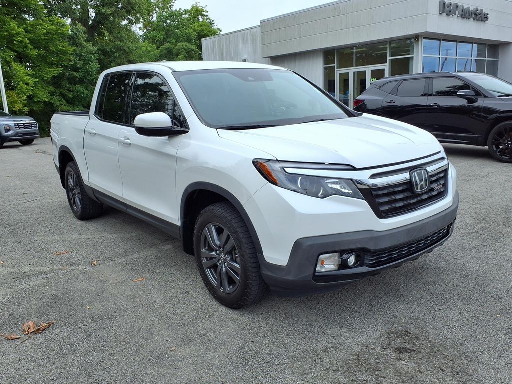 White 2020 Honda Ridgeline Pickup Truck All-Wheel Drive 9-Speed Automatic
