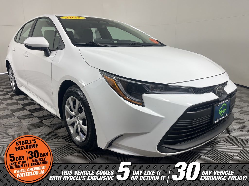 White 2025 Toyota Corolla LE FWD Sedan Front-Wheel Drive Continuously Variable Transmission