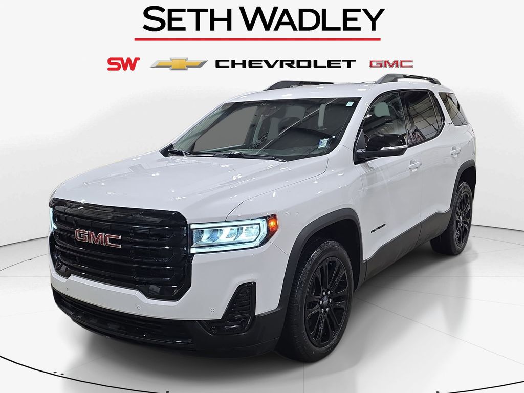 Summit White 2023 GMC Acadia SLE FWD SUV / Crossover Front-Wheel Drive 9-Speed Automatic
