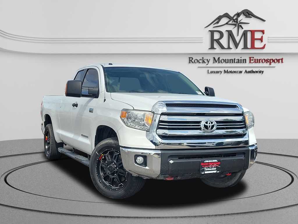 Super White 2016 Toyota Tundra SR5 Double Cab 5.7L FFV 4WD Pickup Truck Four-Wheel Drive 6-Speed Automatic Overdrive