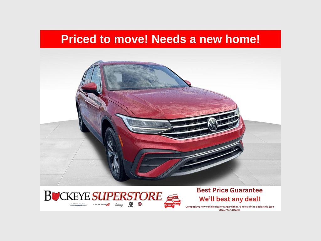 Red Metallic 2022 Volkswagen Tiguan SUV / Crossover All-Wheel Drive 8-Speed Automatic