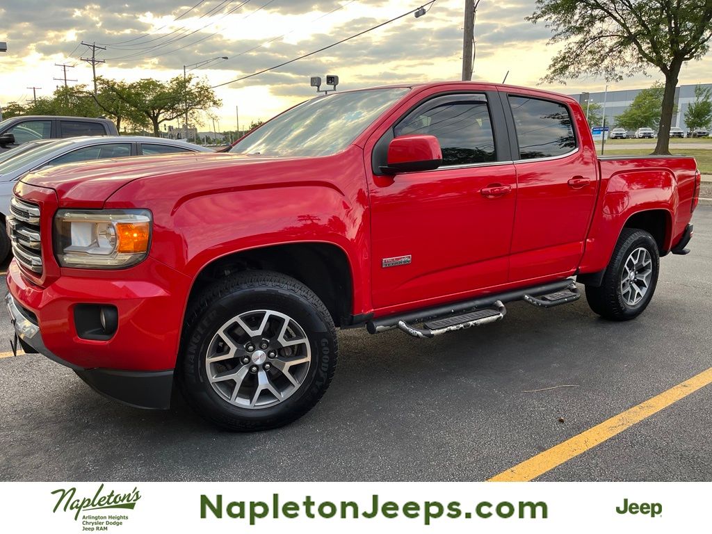 Cardinal Red 2015 GMC Canyon Pickup Truck Four-Wheel Drive 6-Speed Automatic