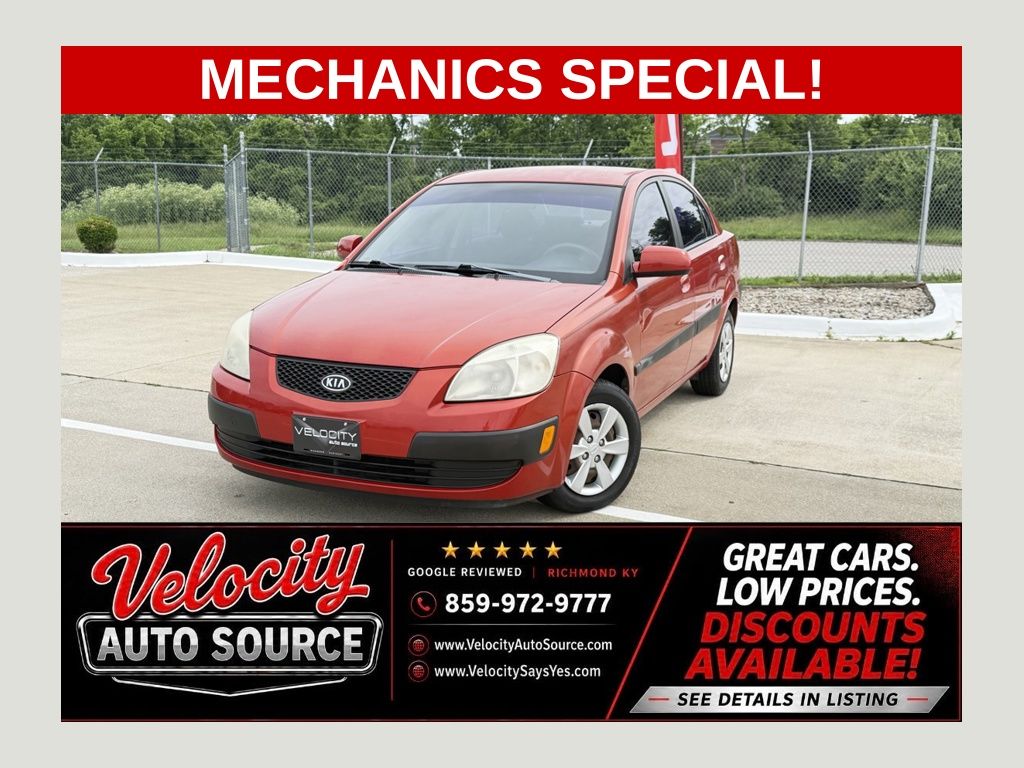 Tropical Red 2008 Kia Rio Sedan Front-Wheel Drive 4-Speed Automatic Overdrive