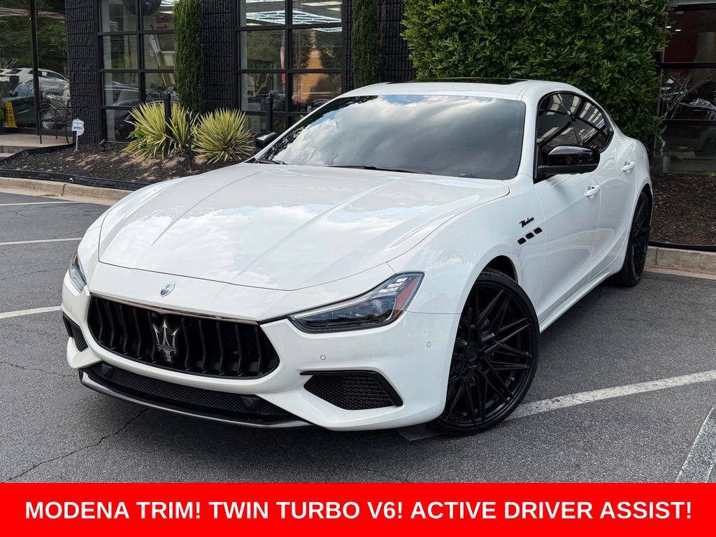 White 2023 Maserati Ghibli Sedan Rear-Wheel Drive 8-Speed Automatic