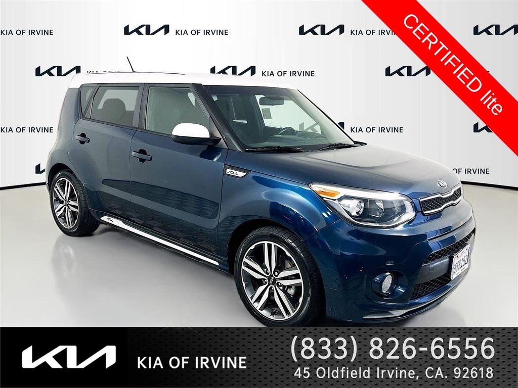Mysterious Blue/White Roof 2018 Kia Soul Wagon Front-Wheel Drive 6-Speed Automatic
