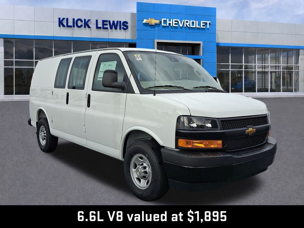 2025 Chevrolet Express 3500 Work Van White at Klick Lewis Buick Chevrolet