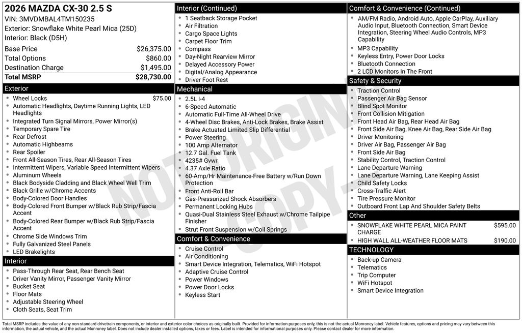 2026 Mazda Mazda CX-30 2.5 S AWD
