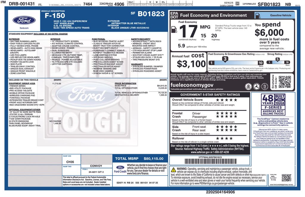 Certified Used 2025 Blue Ford Tremor image 2