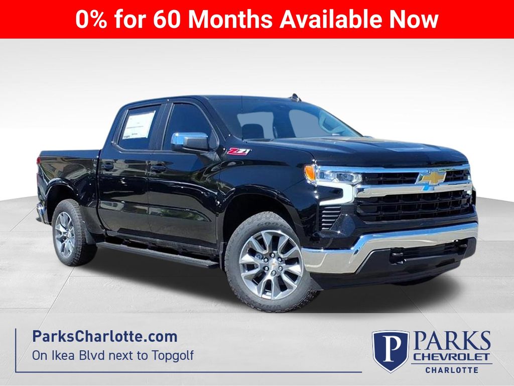 Black 2026 Chevrolet Silverado 1500 LT Crew Cab 4WD Pickup Truck Four-Wheel Drive Automatic