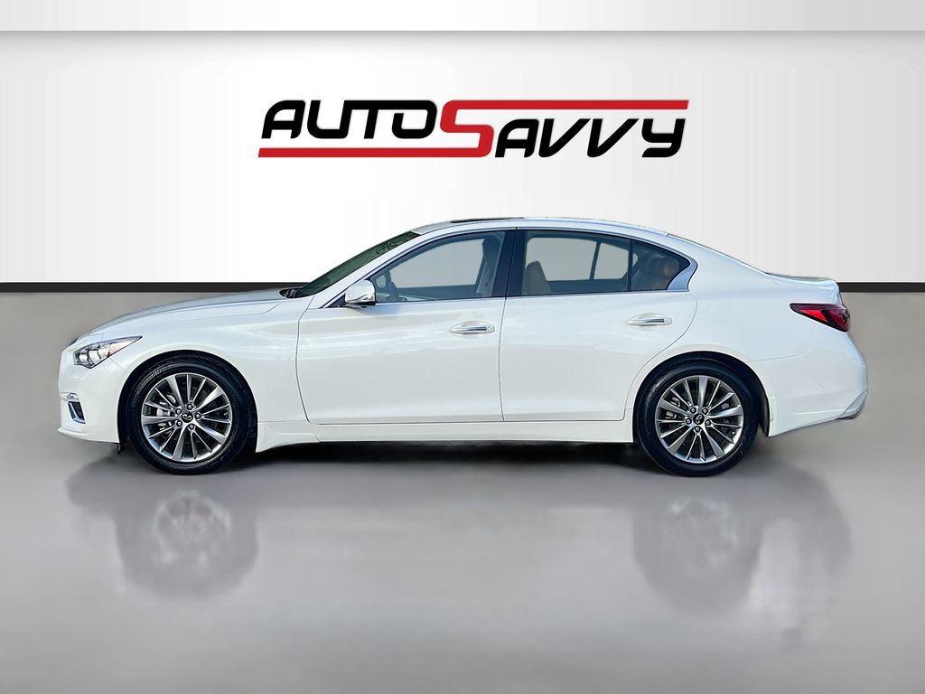 2024 INFINITI Q50 LUXE White at AutoSavvy Houston Southwest