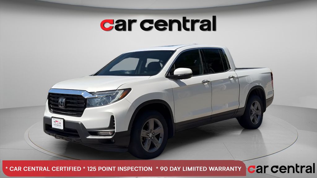 White 2021 Honda Ridgeline Pickup Truck All-Wheel Drive 9-Speed Automatic