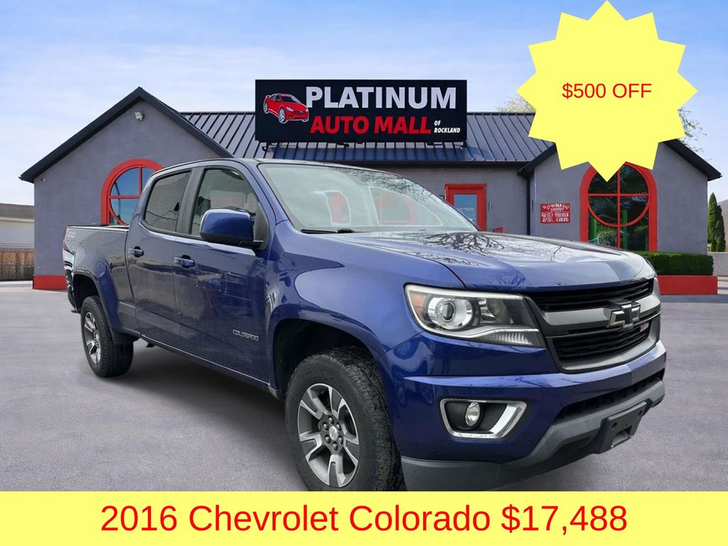 Laser Blue 2016 Chevrolet Colorado Z71 Crew Cab 4WD Pickup Truck Four-Wheel Drive 6-Speed Automatic