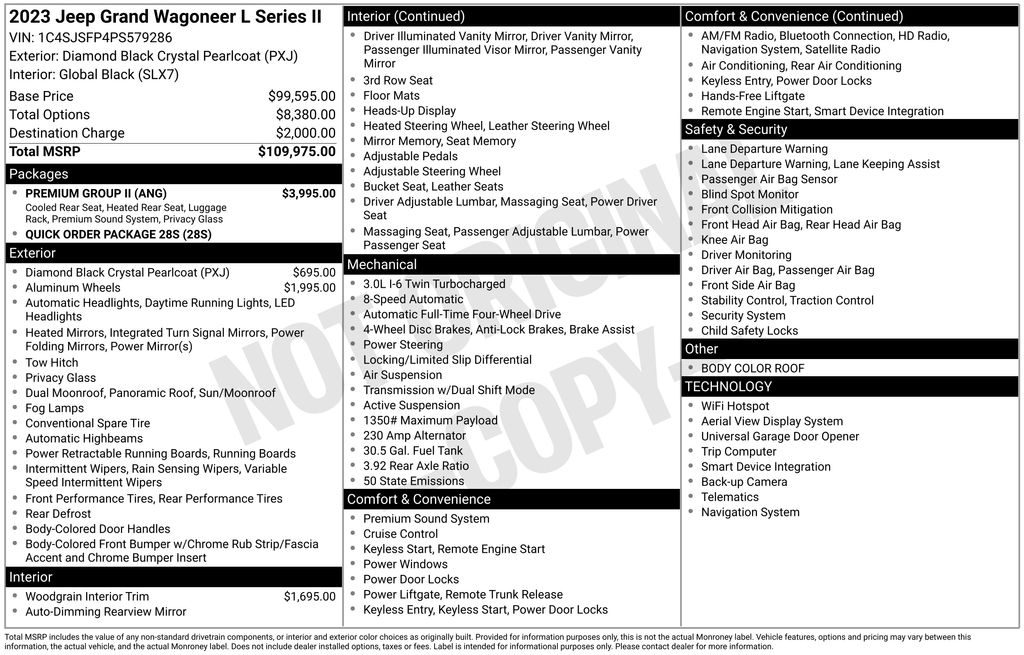 Used Car 2023 Jeep Grand Wagoneer L  Series Ii For Sale Under $60,000 In Austin, Texas