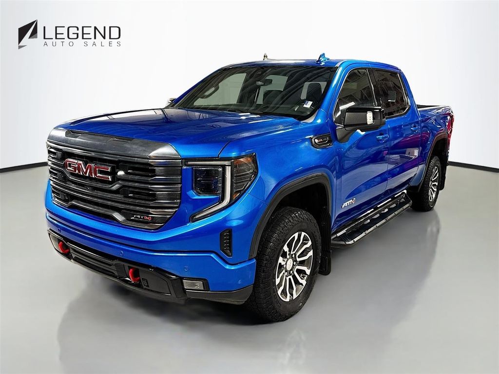 Blue Metallic 2022 GMC Sierra 1500 AT4 Crew Cab 4WD Pickup Truck Four-Wheel Drive Automatic