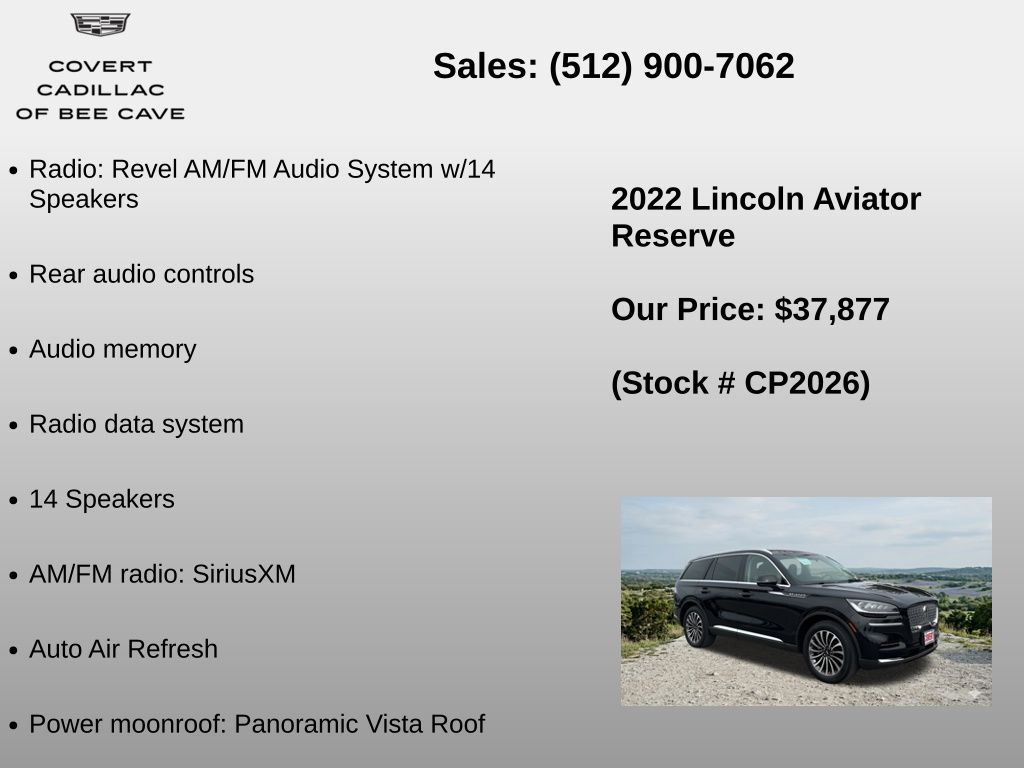 Used Car 2022 Lincoln Aviator  Reserve For Sale Under $40,000 In Austin, Texas