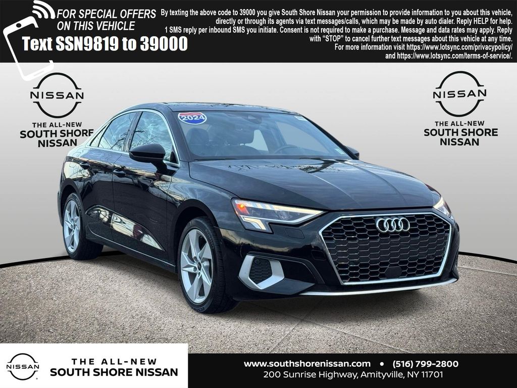 Brilliant Black 2024 Audi A3 40 TFSI Premium FWD Sedan Front-Wheel Drive 7-Speed Automatic