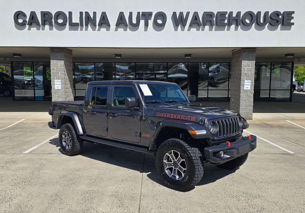 Gray (Granite Crystal Metallic Clearcoat) 2024 Jeep Gladiator Mojave X Crew Cab 4WD Pickup Truck Four-Wheel Drive 6-Speed Manual
