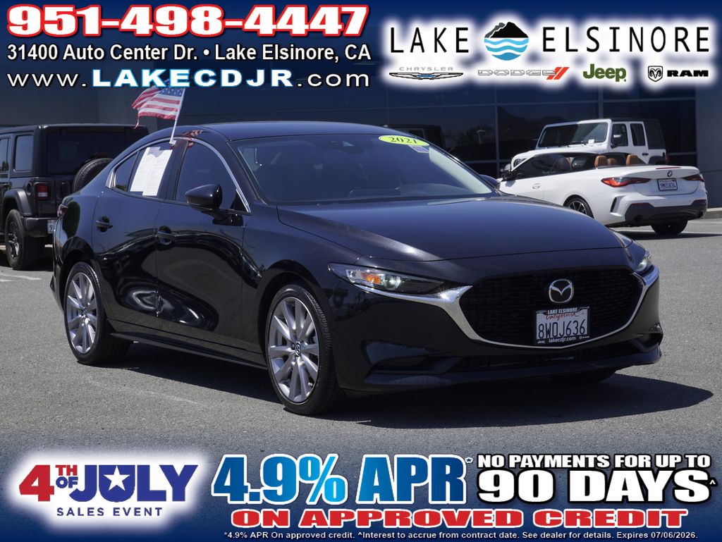 Jet Black Mica 2021 Mazda MAZDA3 Sedan Front-Wheel Drive 6-Speed Automatic