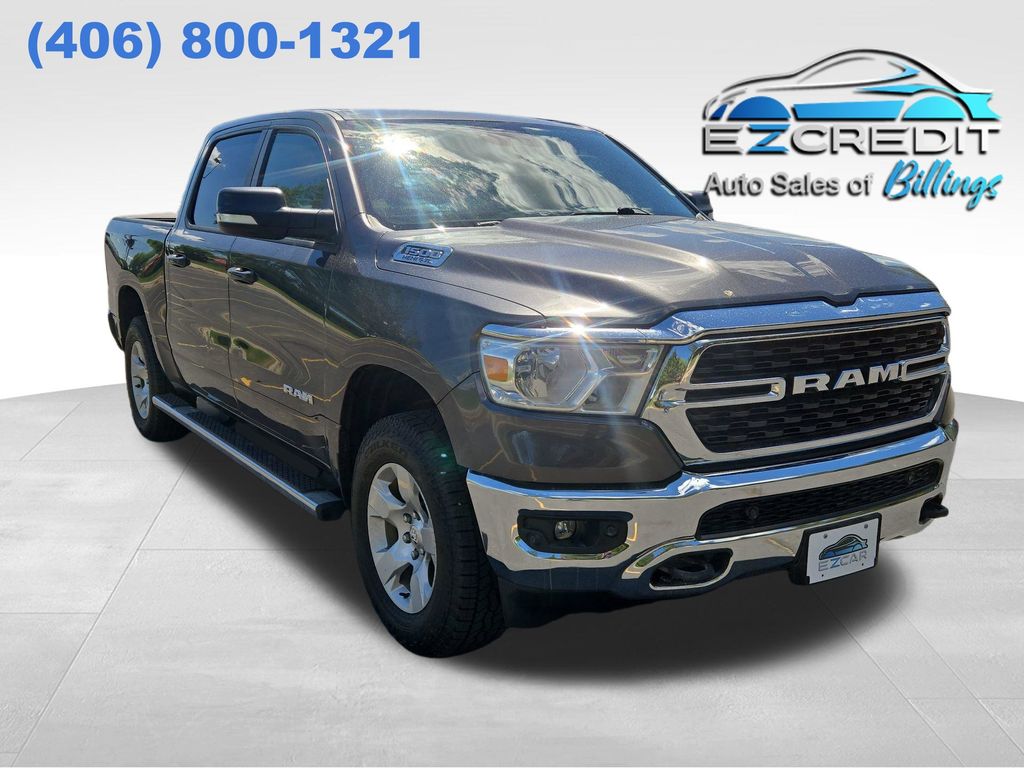 Gray (Granite Crystal Metallic Clearcoat) 2022 RAM 1500 Pickup Truck Four-Wheel Drive 8-Speed Automatic