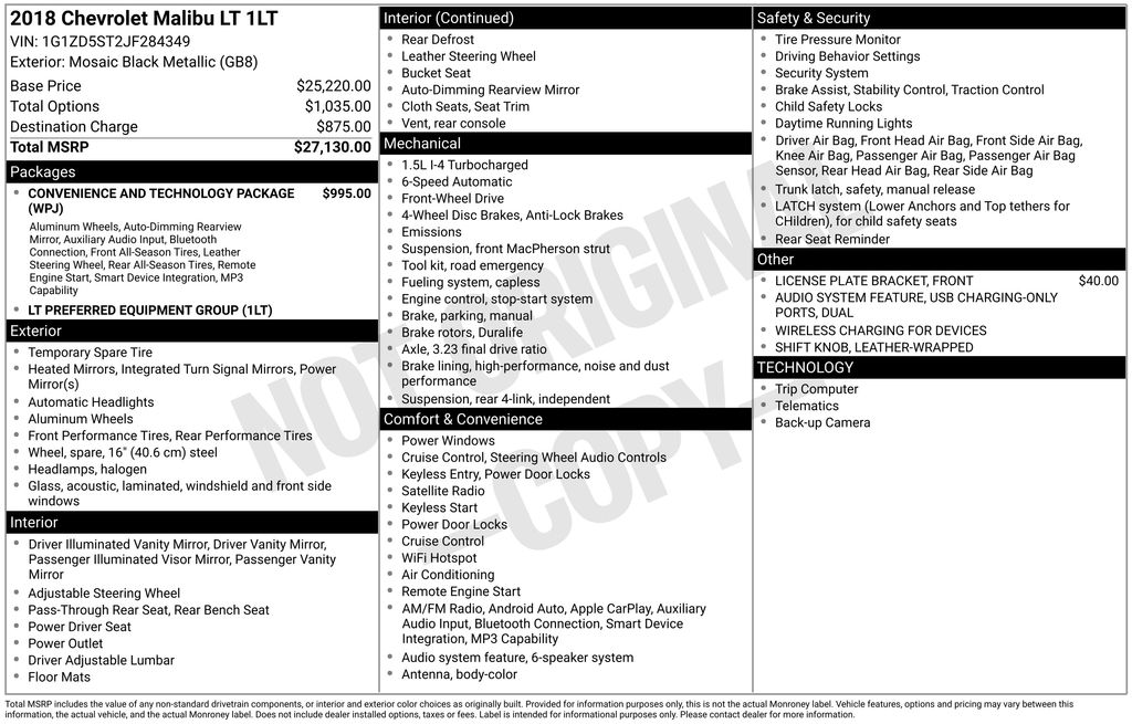 Used 2018 Black Chevrolet LT image 2