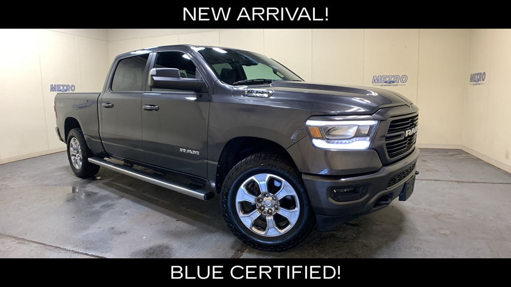 Gray (Granite Crystal Metallic Clearcoat) 2019 RAM 1500 Pickup Truck Four-Wheel Drive 8-Speed Automatic