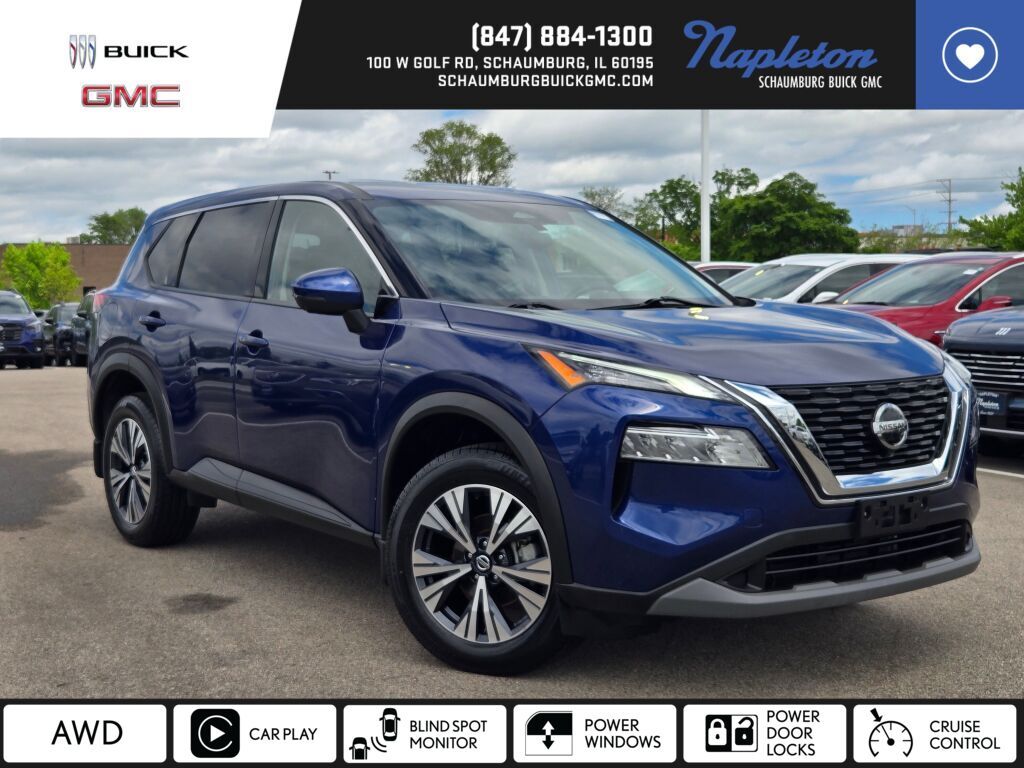 Caspian Blue Metallic 2021 Nissan Rogue SV AWD SUV / Crossover All-Wheel Drive Continuously Variable Transmission