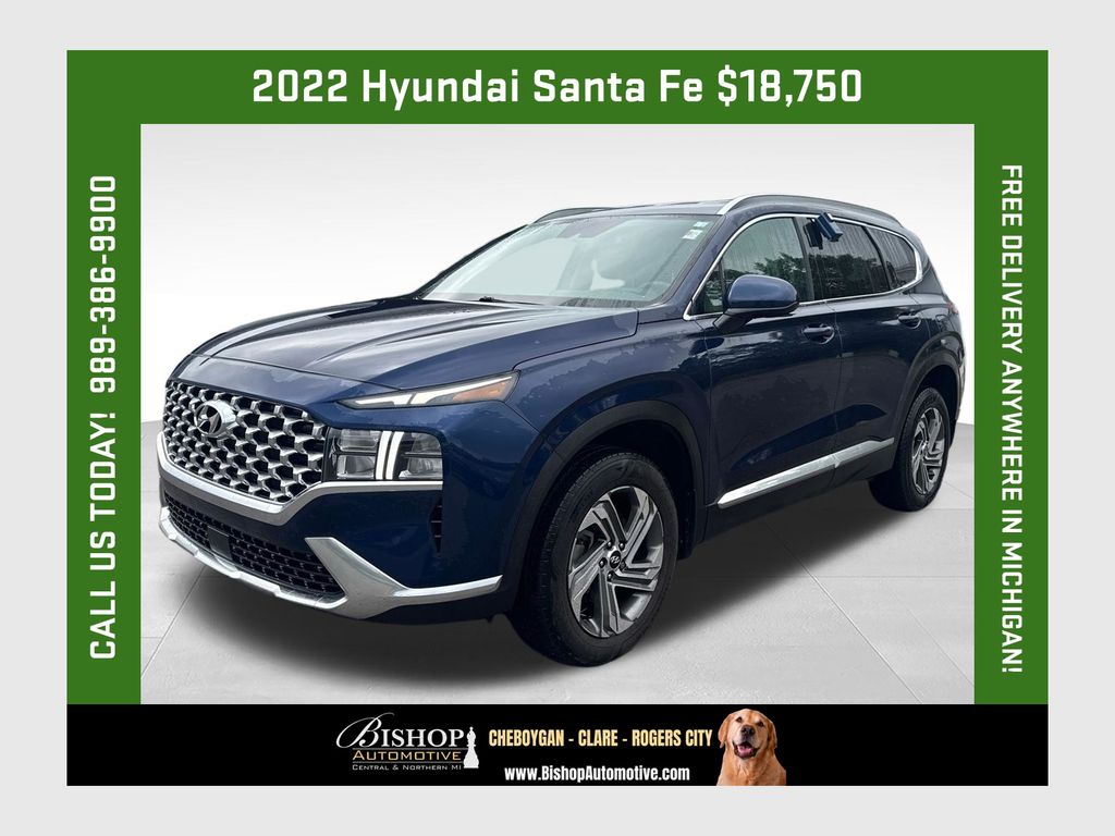 Stormy Blue 2022 Hyundai Santa Fe SUV / Crossover All-Wheel Drive 8-Speed Automatic