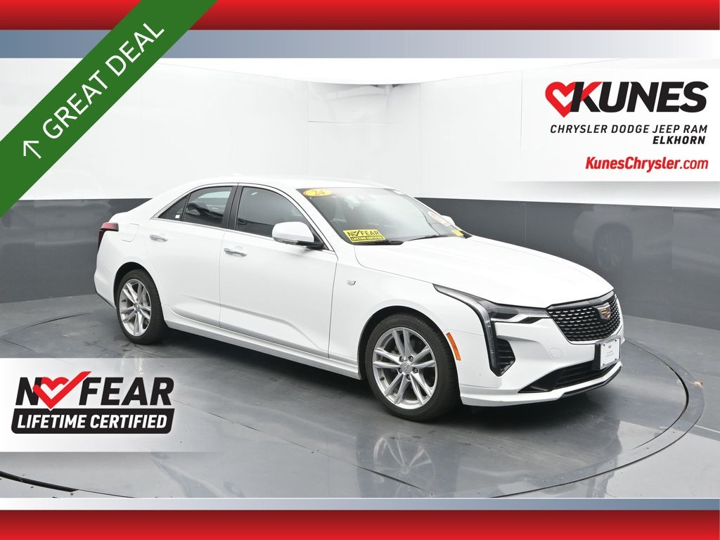Summit White 2024 Cadillac CT4 Luxury RWD Sedan Rear-Wheel Drive 8-Speed Automatic