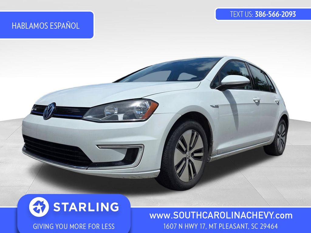 Pure White 2016 Volkswagen e-Golf Hatchback Front-Wheel Drive Automatic