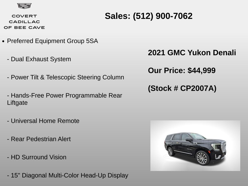 Used Car 2021 Gmc Yukon  Denali For Sale Under $50,000 In Austin, Texas