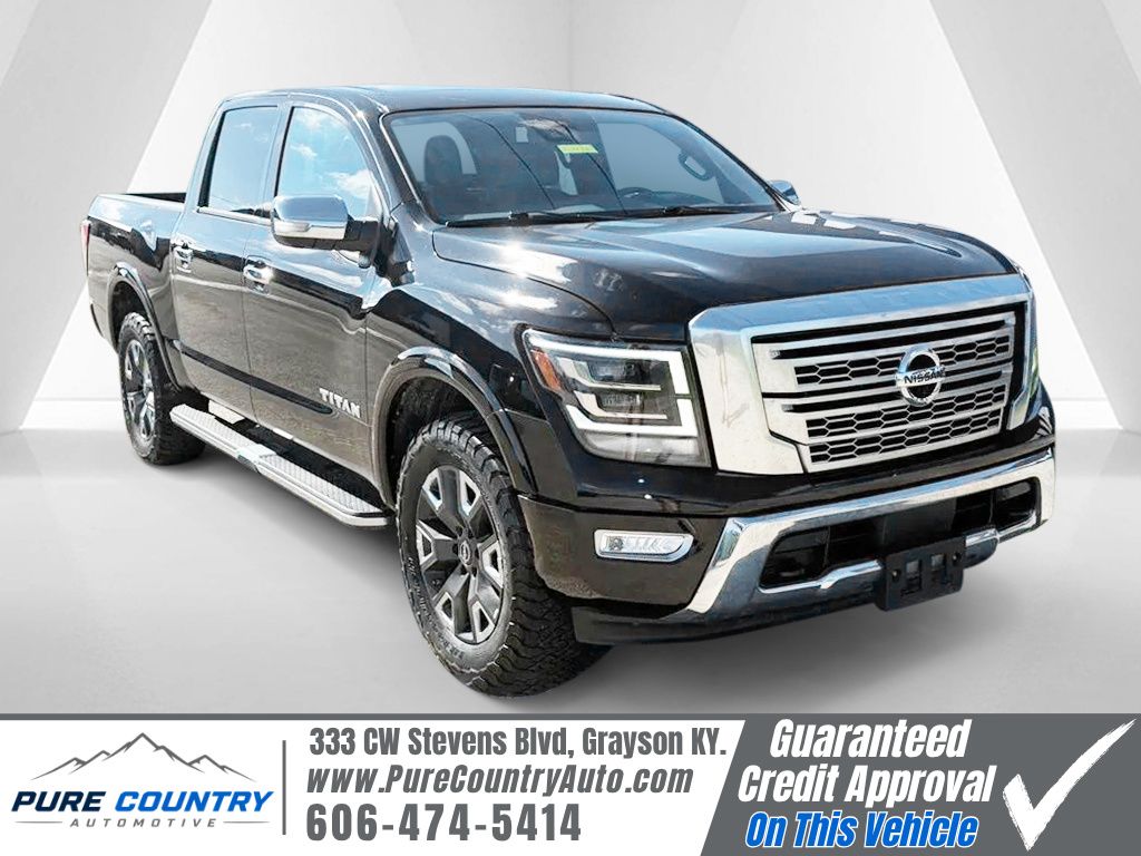Super Black 2023 Nissan Titan Pickup Truck Four-Wheel Drive 9-Speed Automatic