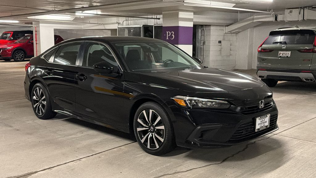 Aegean Blue Metallic 2023 Honda Civic Sedan Front-Wheel Drive Continuously Variable Transmission