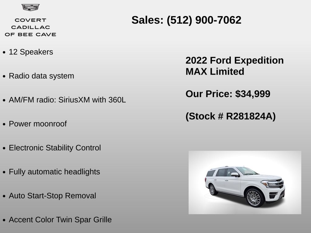 Used Car 2022 Ford Expedition Max  Limited For Sale Under $35,000 In Austin, Texas