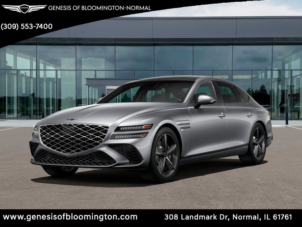 Silver 2025 Genesis G80 2.5T Sport Prestige AWD Sedan All-Wheel Drive 8-Speed Automatic