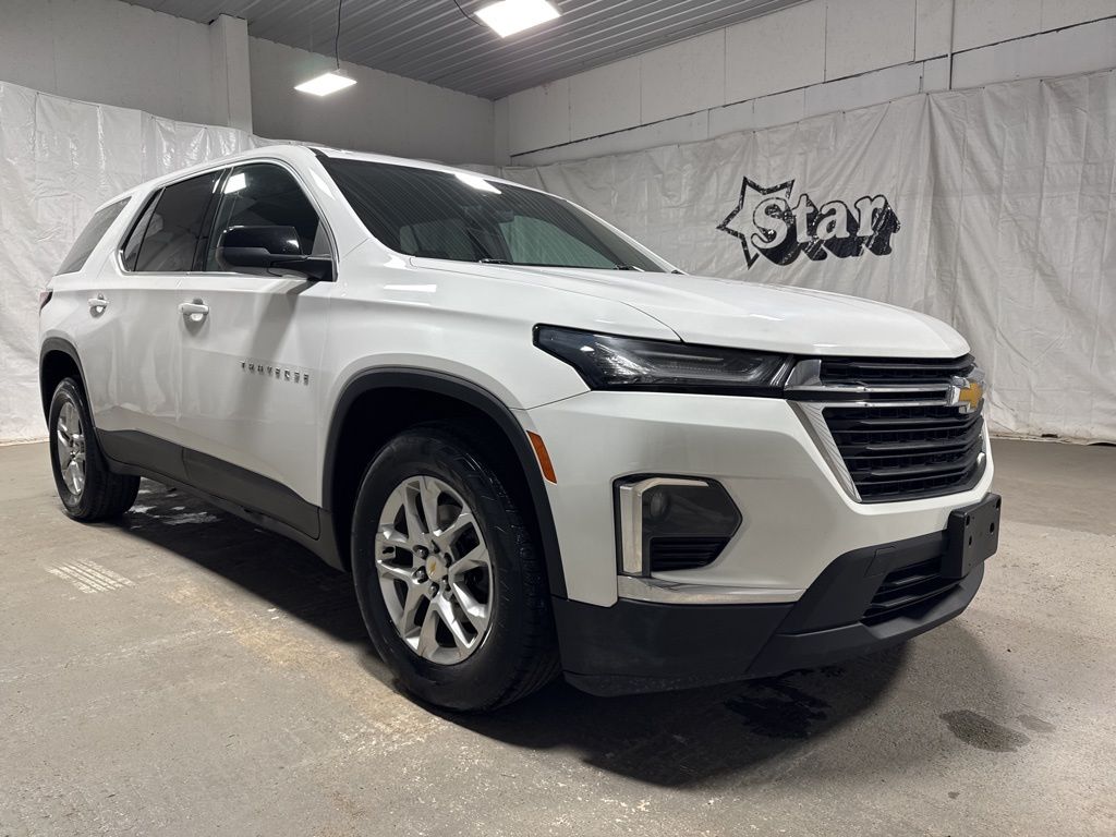 Summit White 2023 Chevrolet Traverse LS AWD SUV / Crossover Four-Wheel Drive 9-Speed Automatic