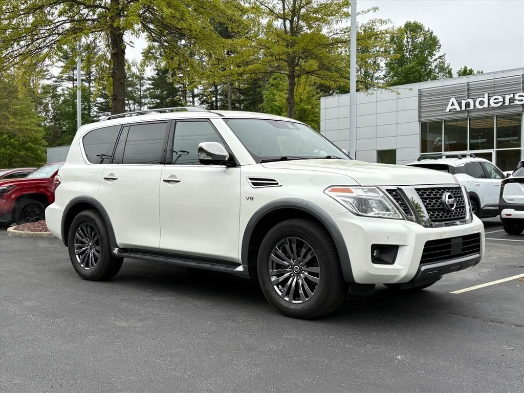 Pearl White 2018 Nissan Armada Platinum 4WD SUV / Crossover Four-Wheel Drive 7-Speed Automatic