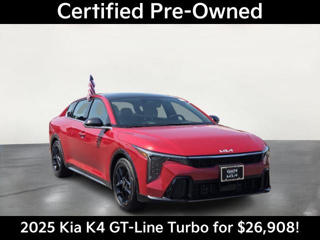 Currant Red 2025 Kia K4 Sedan Front-Wheel Drive 8-Speed Automatic