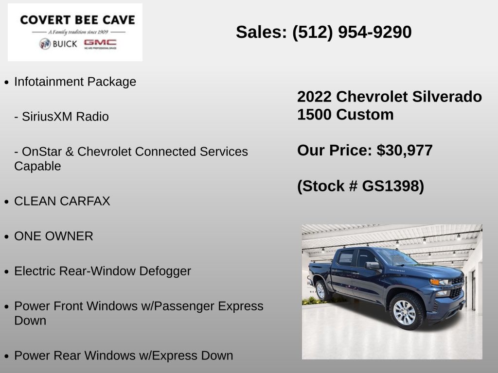Used Car 2022 Chevrolet Silverado 1500 Ltd  Custom For Sale Under $35,000 In Austin, Texas