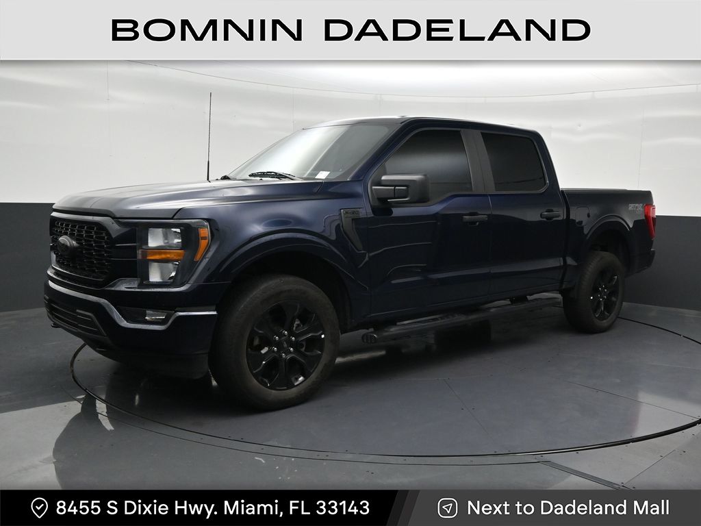 Blue Metallic 2023 Ford F-150 XL SuperCrew 4WD Pickup Truck Four-Wheel Drive Automatic