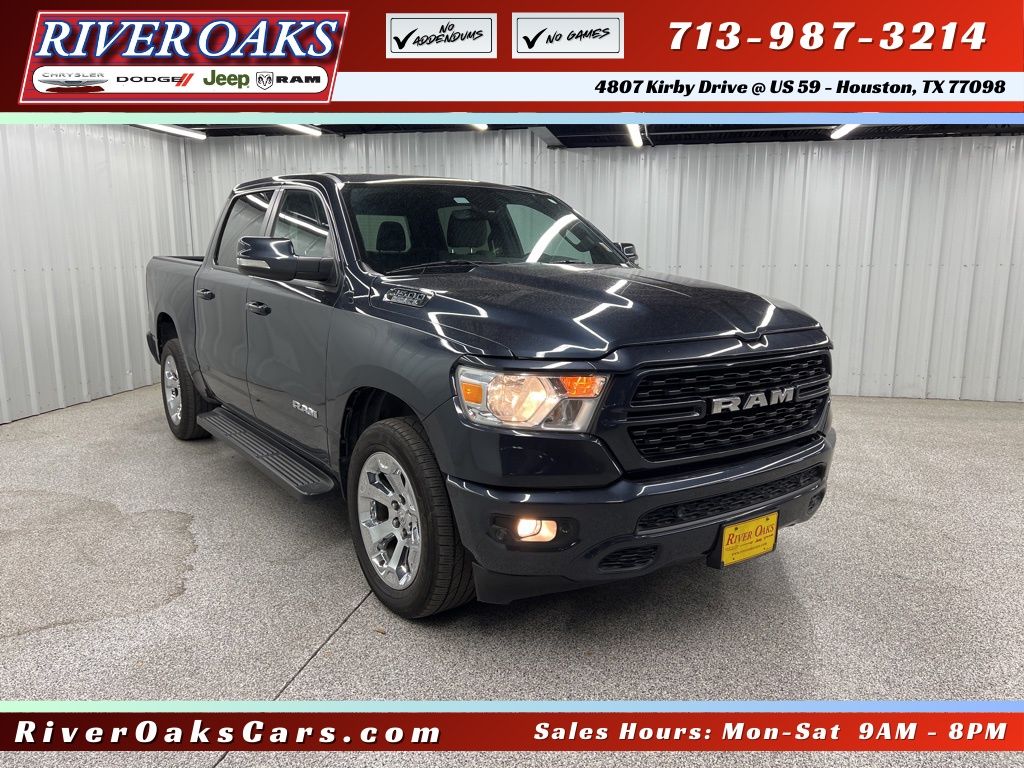 Gray (Maximum Steel Metallic Clearcoat) 2022 RAM 1500 Big Horn Crew Cab RWD Pickup Truck 4X2 8-Speed Automatic