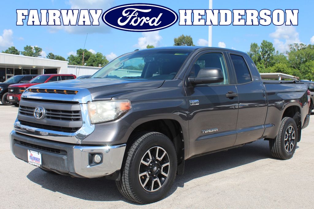 Gray 2015 Toyota Tundra SR Double Cab 5.7L 4WD Pickup Truck Four-Wheel Drive 6-Speed Automatic Overdrive