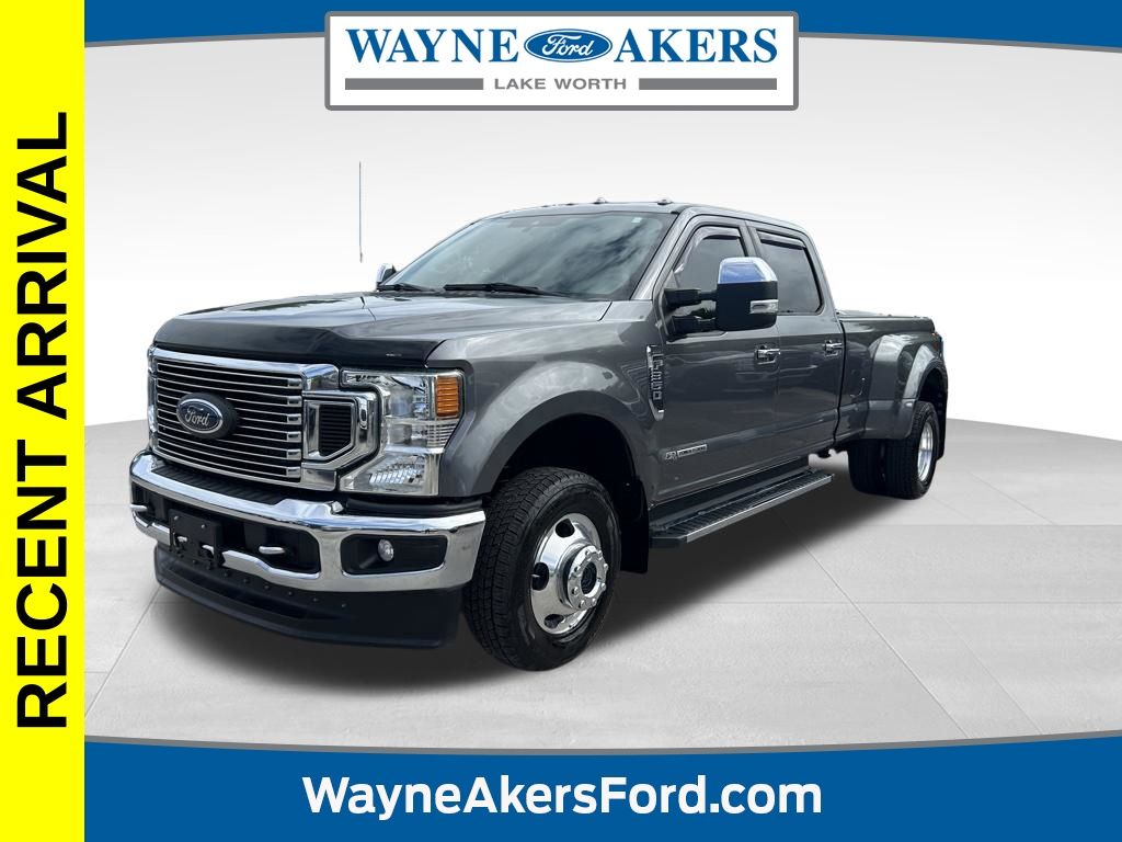 Gray 2021 Ford F-350 Super Duty Lariat Crew Cab LB DRW 4WD Pickup Truck Four-Wheel Drive Automatic