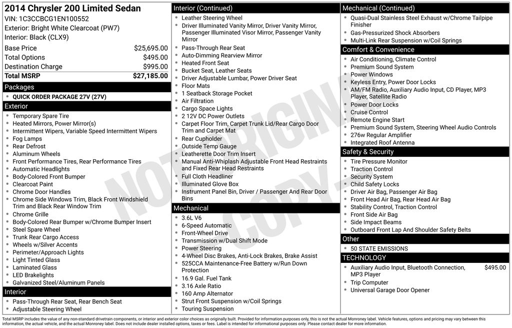 Used 2014 Chrysler 200 Limited with VIN 1C3CCBCG1EN100552 for sale in Buena Park, CA