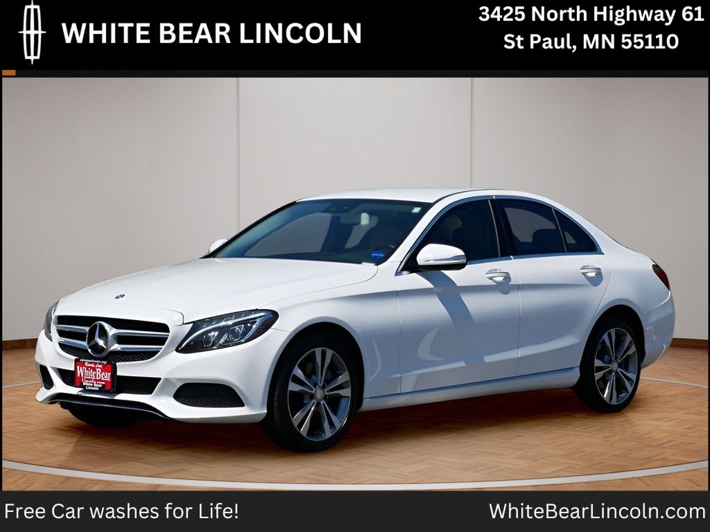 White 2015 Mercedes-Benz C-Class Sedan All-Wheel Drive 7-Speed Automatic