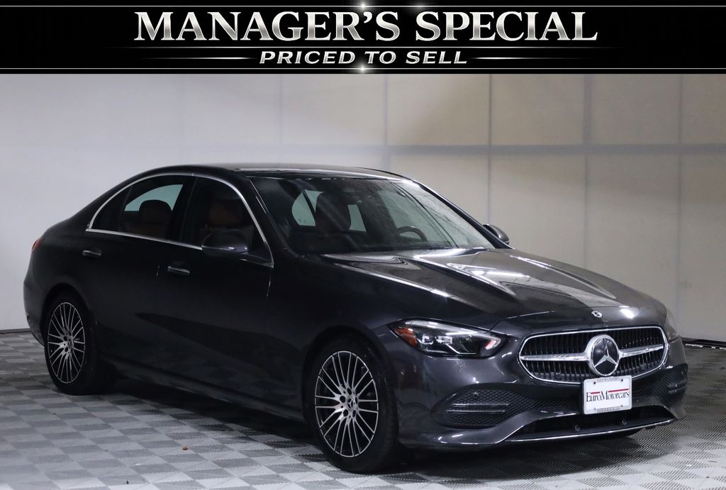 Graphite Gray Metallic 2023 Mercedes-Benz C-Class Sedan All-Wheel Drive 9-Speed Automatic