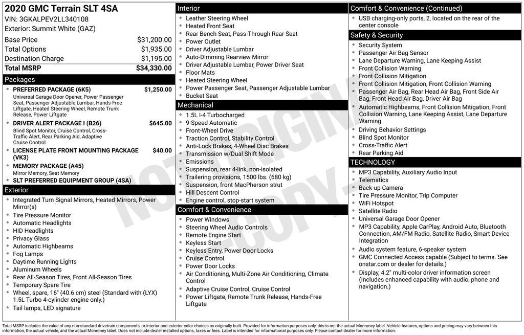 Used Car 2020 Gmc Terrain  Slt For Sale Under $25,000 In Austin, Texas