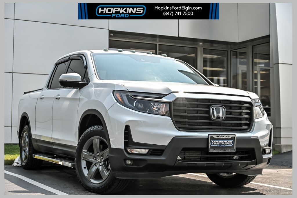 Platinum White Pearl 2023 Honda Ridgeline Pickup Truck All-Wheel Drive 9-Speed Automatic